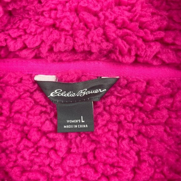 Eddie Bauer Half Button Up Fleece Jacket Women's Large - Picture 2 of 7
